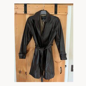 Long Brown Leather Coat